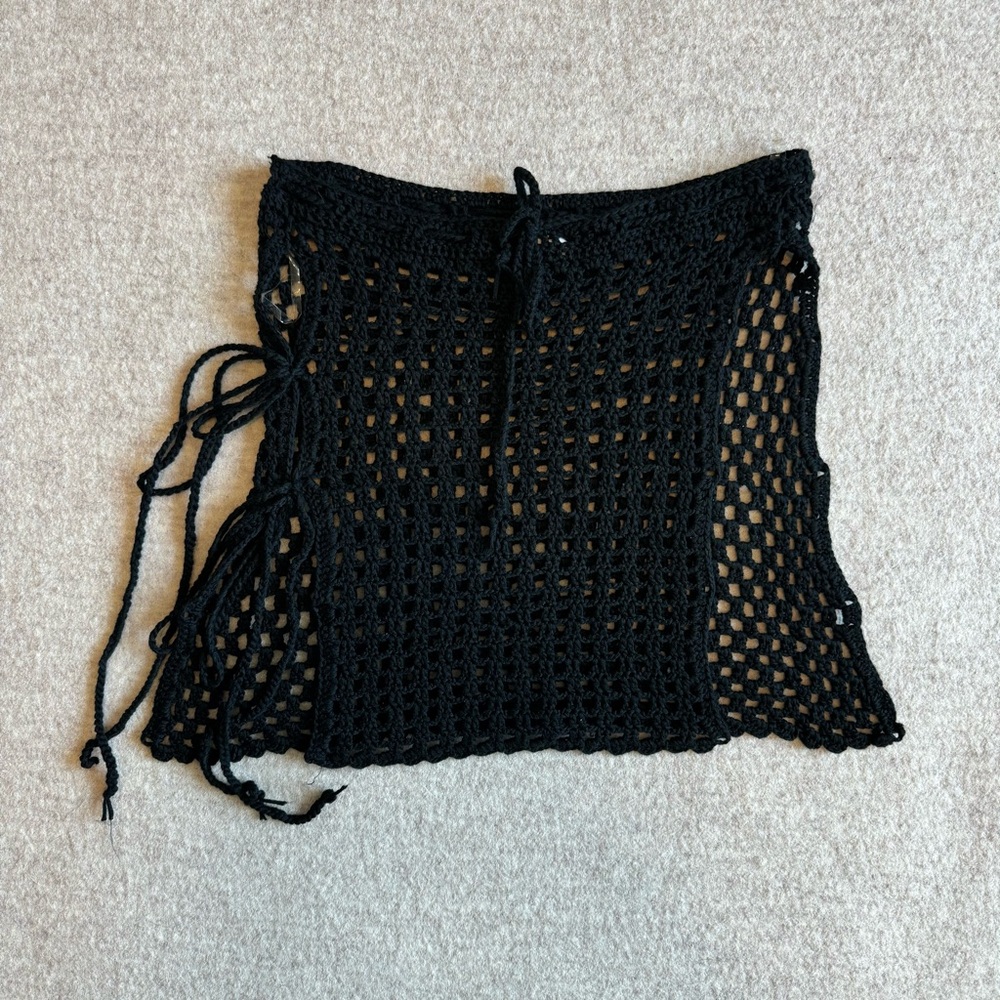 Delicious Black Crochet Knit Top